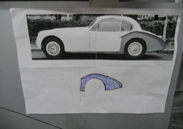 Karosserie Nachbau Jaguar Kotflügel von Karosserie Konrad